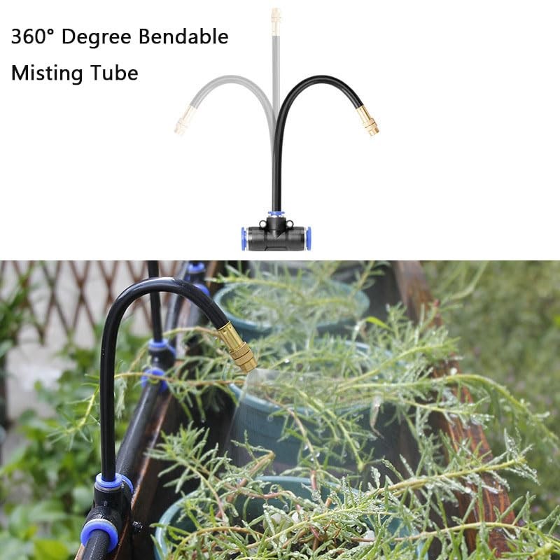 Garden Watering System, Greenhouse Mist Drip Irrigation Kit, 49Ft Hanging