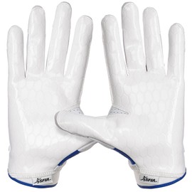 Grip Boost DNA 2.0 Football Gloves with Engineered Stick - Adult Sizes (Blue, Medium)