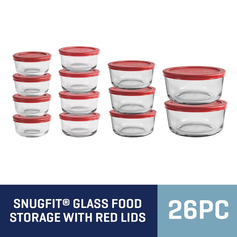 Anchor Hocking 26 Piece Glass Storage Containers with Lids (13