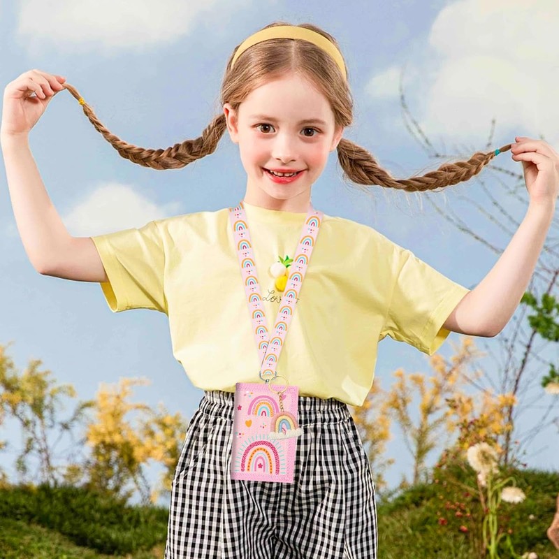 Rainbow Neck Pouch for Girls - Cute Mini Purse with