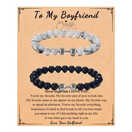 Couples Bracelets Matching Bracelets for Couples Natural Stone Distance Forever Bead Pinky Promise Jewelry Anniversary Birthday Gift for Him and Her