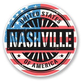 2 x Nashville Tennessee Vinyl Sticker Bike Laptop Car Luggage Travel Tag #6740 (10cm x 10cm)