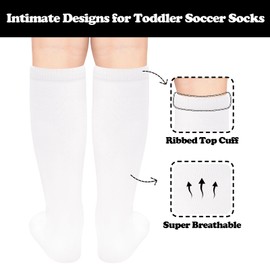Sarfel White Knee High Socks for Girls White Soccer Socks Youth Soccer Socks Girls Softball Socks for Girl Youth Baseball Sock