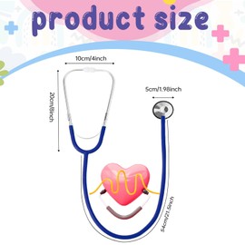 NANXJIUR 2 Pack Kids Stethoscope, Real Working Nursing Stethoscope for Kids, Play Doctor Role Play Toy for Toddler, Boys Girls Doctor Nurse Cosplay Costume Accessories (Green and Blue)