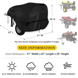 SELUGOVE Log Splitter Cover for 30-37 Ton Gas-Powered Horizontal Log Splitters. Waterproof Outdoor All-Weather - Thickened and Tear-Resistant, Dustproof, Rainproof and UV-Proof