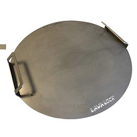 LavaLock Flat top Griddle Grate for UDS 55 Gallon Drum Smokers (Grill Plate Also fits Weber Smokey Mountain 22" WSM and Kettle 22.5) Thick Steel with Handles (21.5 in)
