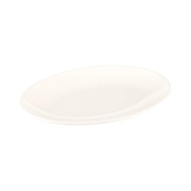 Voga 10 x 7.1 Inch Dinner Plates, 10 Small Oval Plates - Break-Resistant, Dishwasher-Safe, White Melamine Serving Platters, Serve All Types Of Dishes, For Indoor or Outdoor Use - Restaurantware