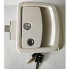 White RV Camper Trailer Entry Door Lock Fastec FIC