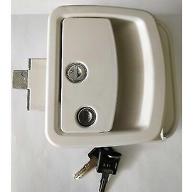 White RV Camper Trailer Entry Door Lock Fastec FIC