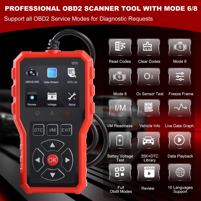 Car Code Reader,2-in-1 Fault Scanner Read And Clear Error Data