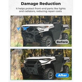 KEMIMOTO Front Bumper Upper Brush Guard, Rigid Steel Protector Compatible with 2018-2024 Polaris Ranger XP 1000, Crew XP 1000 & 2020-2025 Ranger 1000, Crew 1000, Accessories Replace #2882531