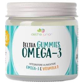 Omega-3 per bambini e ragazzi in gommose vegetali Made in Italy con DHA, EPA e Vitamina D. Gusto Arancio Fragola Limone. No glutine, No lattosio No zuccheri aggiunti