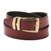 Reversible Belt Bonded Leather Removable Gold-Tone Buckle BURGUNDY/Black 36