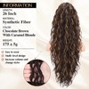 CHRSHN Ponytail Extension, 26” Claw Clip Ponytail Extension Long Brown