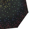 Folding Umbrella Stable with Automatic Black Printed Rainbow Dots, Black