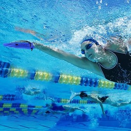 SHENGYIG Elite Swimming Finger Paddles - Professional Swim Training Paddles for Adults, Teens & Kids - Blue Swim Hand Paddles for Competitive Swim Workouts, Strokes & Technique Improvement