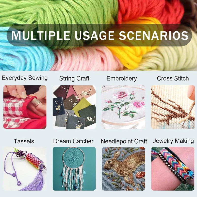 Embroidery Floss 100 Skeins Friendship Bracelets Threads Cross Stitch Thread