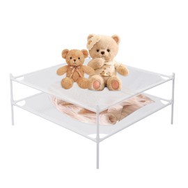 Xtsuen Sweater Drying Rack, 2-Layer Clothes Drying Rack Flat Mesh Drying Rack Clothing Stackable Laundry Drying Rack for Sweaters Socks Toys Indoor&Outdoor Use