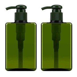 Apstaqeoo 2Pcs 100ML Empty Lotion Pump Dispenser Refillable Plastic Pump Bottles Travel Container With 6 Label for Lotion Shampoo Conditioner Body Wash Hair Gel Liquid Hand Soap Massage Oil (Green)