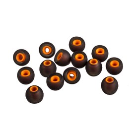 Xcessor (M 7 Paar (14 Stück) Silikon-Ersatz-Ohrhörer Mittlerer Größe Ersatz-Ohrstöpsel für Beliebte In-Ear-Kopfhörer. Schwarz/Orange