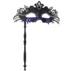 WILOVCOS Womens Masquerade Mask with Stick, Handheld Mardi Gras Mask,Venetian