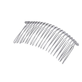 Lurrose 10pcs Minimalist Silver Metal Hair Side Comb Wedding Veil Wire Hair Combs