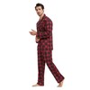 Amaxer Flannel Pyjamas Men's 100% Cotton Pyjamas with Button Placket
