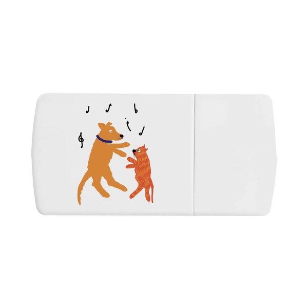 'Dancing Dog and Cat' Pill Box with Tablet Splitter (PI00033138)