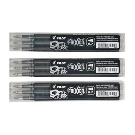 Frixion Erasable Pens, Bundle of 9 Refill Black Gel Ink Fine Point 07