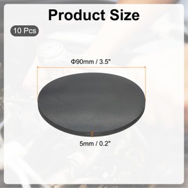 PATIKIL Rubber Solid Discs Washers, 10 Pcs Anti-Vibration Spacer 90mm OD x 5mm Thick Rubber Round Gasket Pad Bushings Spacer Washer for DIY Gasket Craft, Black