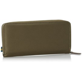 Mozu VS-0121 VASKA VS-0121 VASKA by Vesca Grosis Round Zipper Long Wallet, Women's, Large Capacity, Thin Nylon, Synthetic Leather, PU Leather, Coin Purse, VS-0121, green