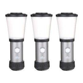 Cascade Mountain Tech 500-Lumen IPX4 Water-Resistant LED Flashlight Lantern with 3 Light Modes for Outdoor and Emergency Use - 3 Pack,Black