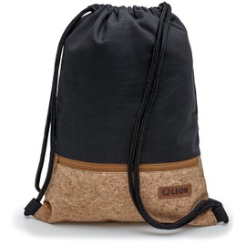 By Bers Leon Cork or Snake Gym Bag with Inner Pockets Zip Backpack Bag Women's Men Gym Bag Draw String, Cork_black, Gym bag gym bag backpack gym bag bag bag