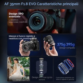 Viltrox AF 35 mm F1,8 II EVO APO - Obiettivo a lunghezza focale fissa full-frame con messa a fuoco automatica e grande apertura (per Sony FE)