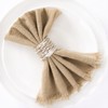 Socomi Handmade Cloth Napkins with Fringe Set of 8 Caramel