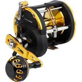 Sougayilang Trolling Reel Saltwater Level Wind Reels, Drag Reels Boat Fishing Ocean Fishing for Sea Bass Grouper-STC40