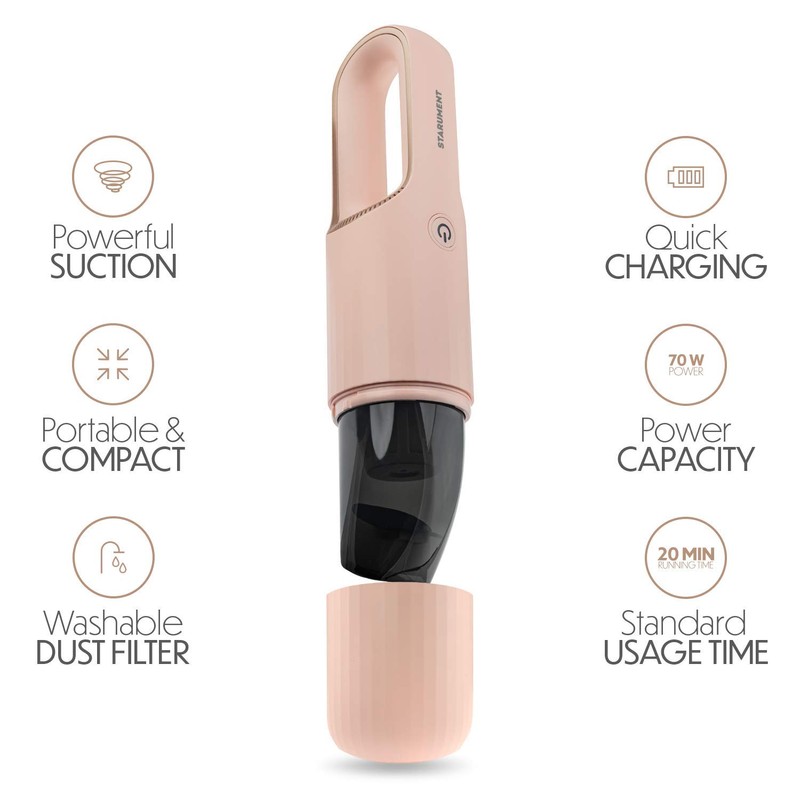 STARUMENT Portable Hand Vacuum Cleaner for Dust Pet Hair Dirt