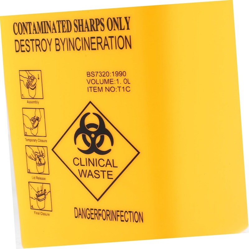 FRCOLOR Small Sharps Container with Lid Waste Bin for Disposal