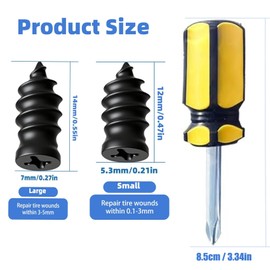 abcrelax 30PCS Tire Repair Rubber Nail, Vacuum Tire Repair Kits Spiral Rubber Nails, with Box and Screwdriver, for car, Motorcycle, Truck, Tractor Tire Puncture Repair