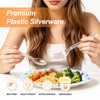 Lamosi 360 Count Extra Heavy Duty Clear Plastic Silverware Set,