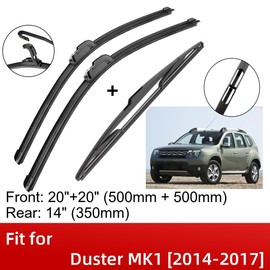 3 Wipers 20" 20" 14" Front And Rear Replacement Fit for Dacia/Renault Duster MK1 2014-2017, Windshield Wiper Blades Original Equipment Wiper Blade, That Meet OEM Quality Easy DIY Install Premium