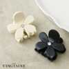 VingTAINE H7801-BK- Hair Claw Black and White Flower Hair Clip,