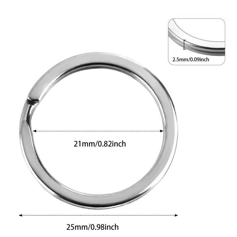 1 Inch Heavy Duty Key Rings - 10PCS Key Rings