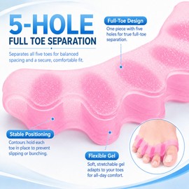 Soft Toe Separators for Women, 2 Pack for Pedicure and Foot Care