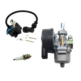 jtfrkope jtfrkope Bike Engine Carburetor For 2 Stroke 49cc 66cc 80cc 100cc Bicycle Motorized Engine Kit With Coil Module & Spark Plug