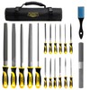 TARIST 19PCS Metal & Rasp File Set with Tool Bag,