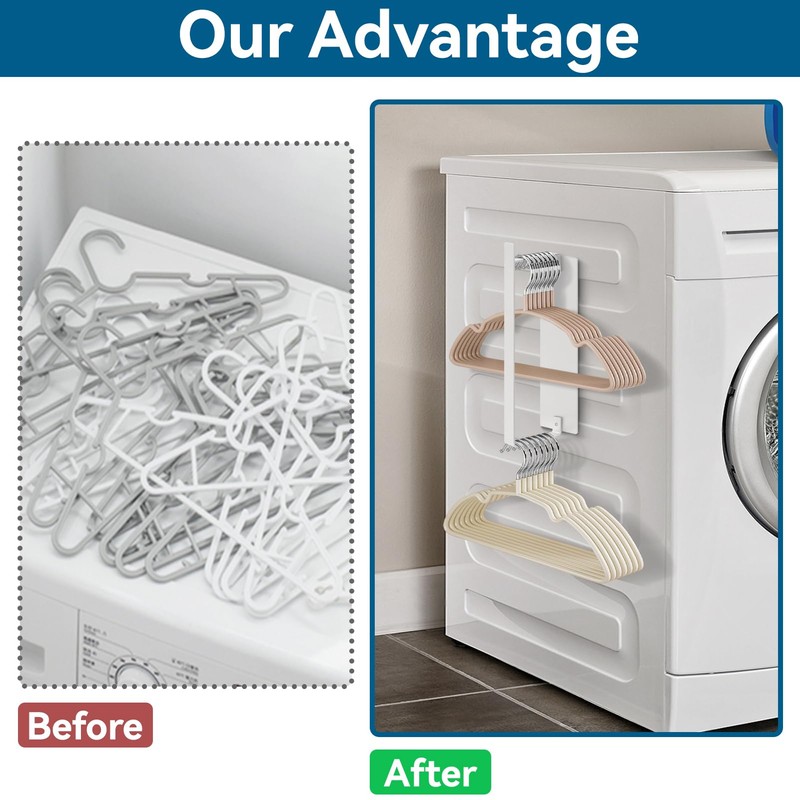 Magnetic Hanger Organizer Stacker, Strong Magnetic Hanger Holder for Laundry