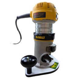 Woodhaven 8350 Trim/Compact/Palm Router PC style Guide Bushing Baseplate for Dewalt or Porter Cable Durable Solid White Phenolic, w/Hardware Made in the USA