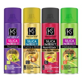 Kerashine Sílica Sabila-argan-uva-nutrielixir 300 Ml - 4 Pz