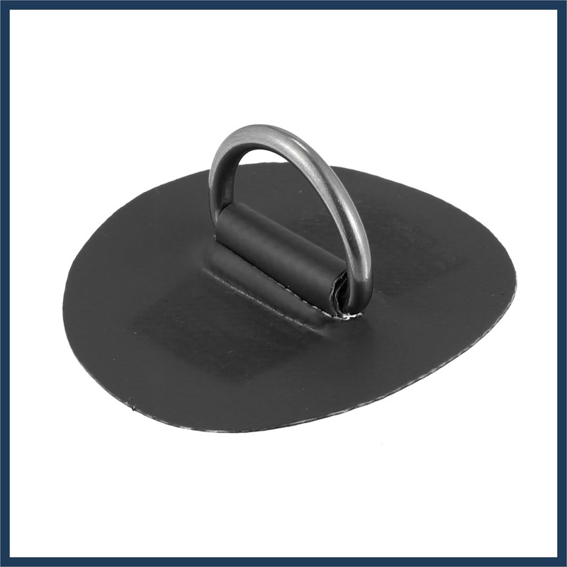 INFINAUTO 6pcs 6cm Black D Ring Patch PVC Stainless Steel